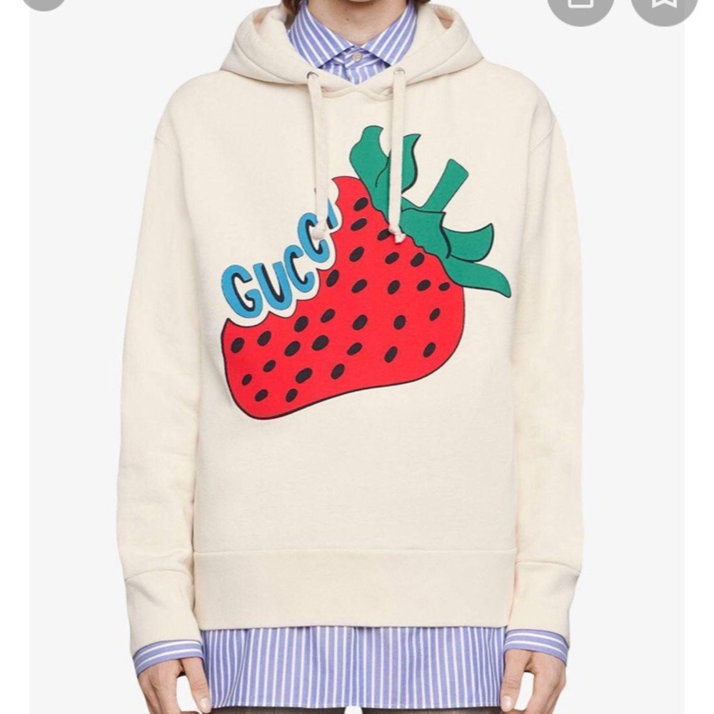 NEW NWT Gucci Strawberry Hoodie Sweatshirt